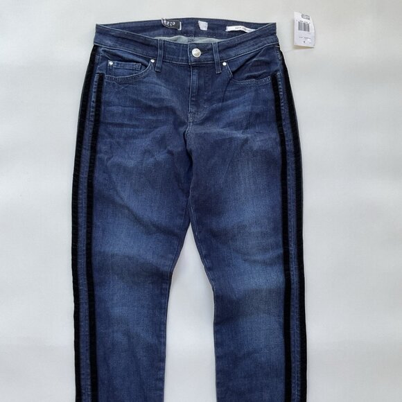 Guess Women’s Sexy Curve Mid Rise Skinny Jeans W/Tuxedo Velvet Striped Size 28 - Picture 4 of 11